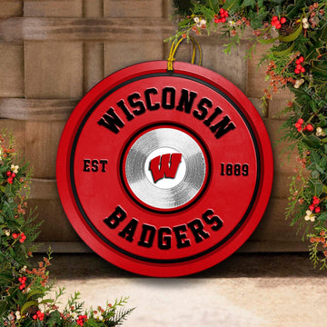 Wisconsin Badgers Fitness Circle Aluminium Ornament 2 Side Trending New Arrivals H52883 ETUG311023