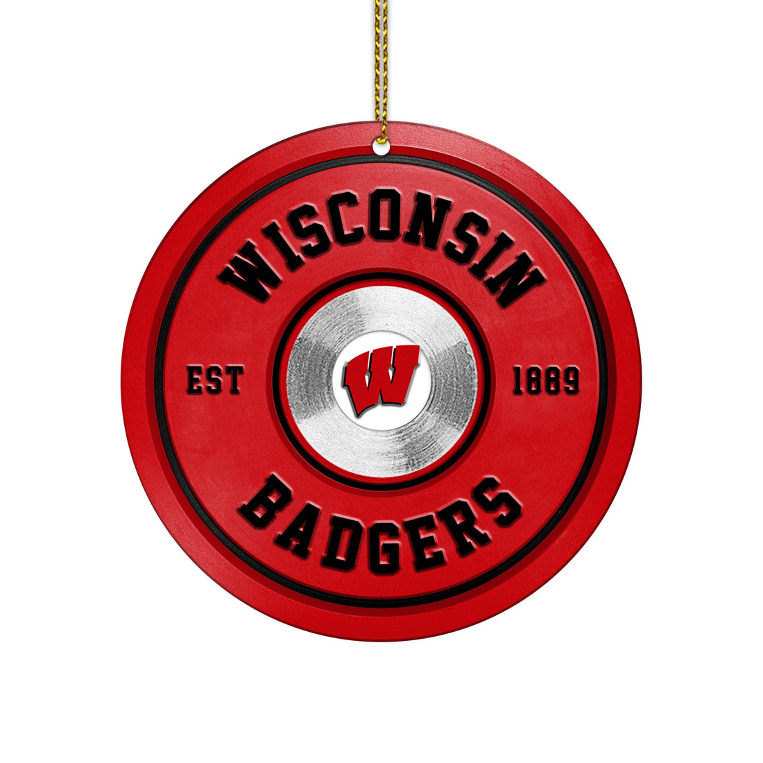 Wisconsin Badgers Fitness Circle Aluminium Ornament 2 Side Trending New Arrivals H52883 ETUG311023