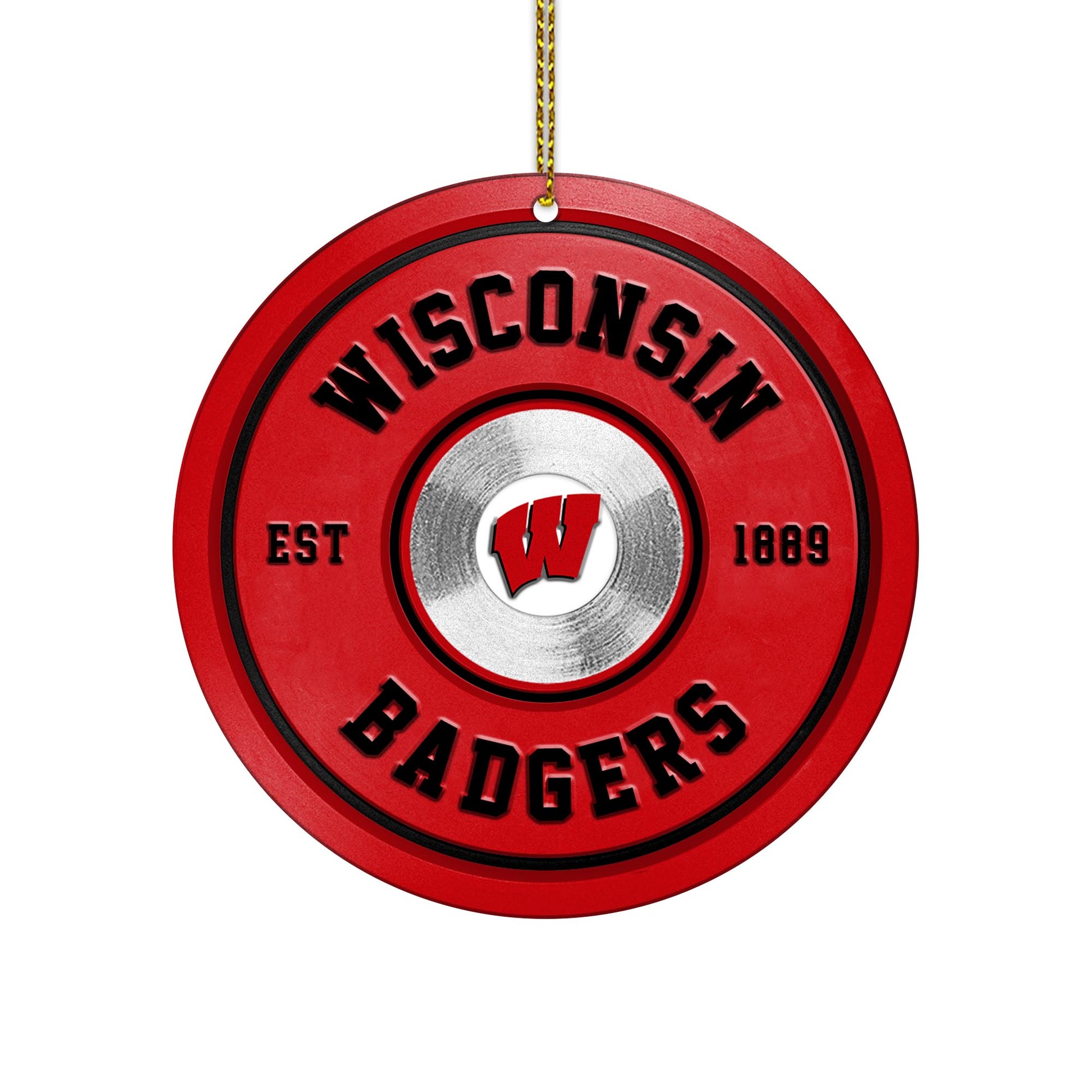 Wisconsin Badgers Fitness Circle Aluminium Ornament 2 Side Trending New Arrivals H52883 ETUG311023