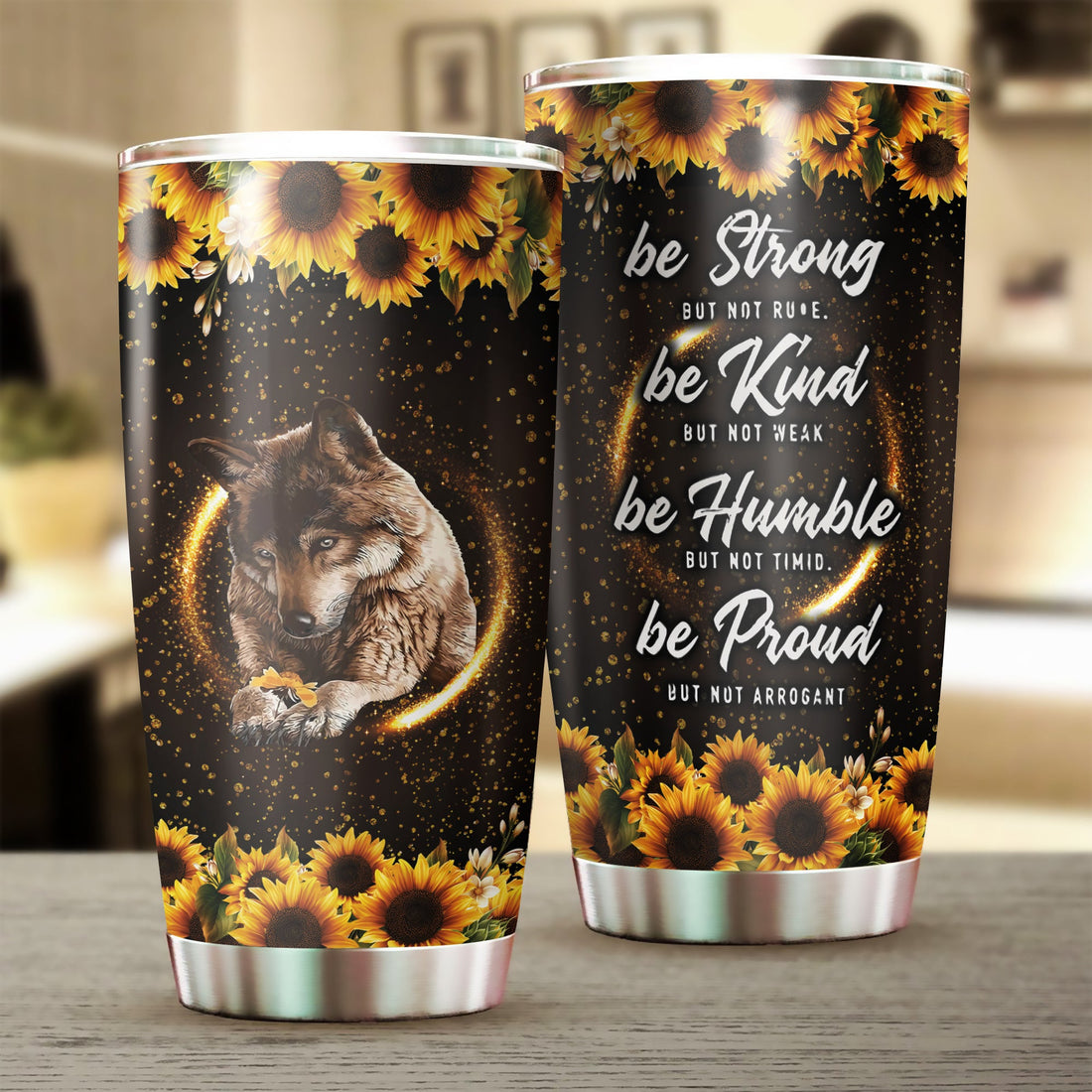 Wolf Tumbler, Gift for Wolf Lovers 20 OZ Car Mug Cup