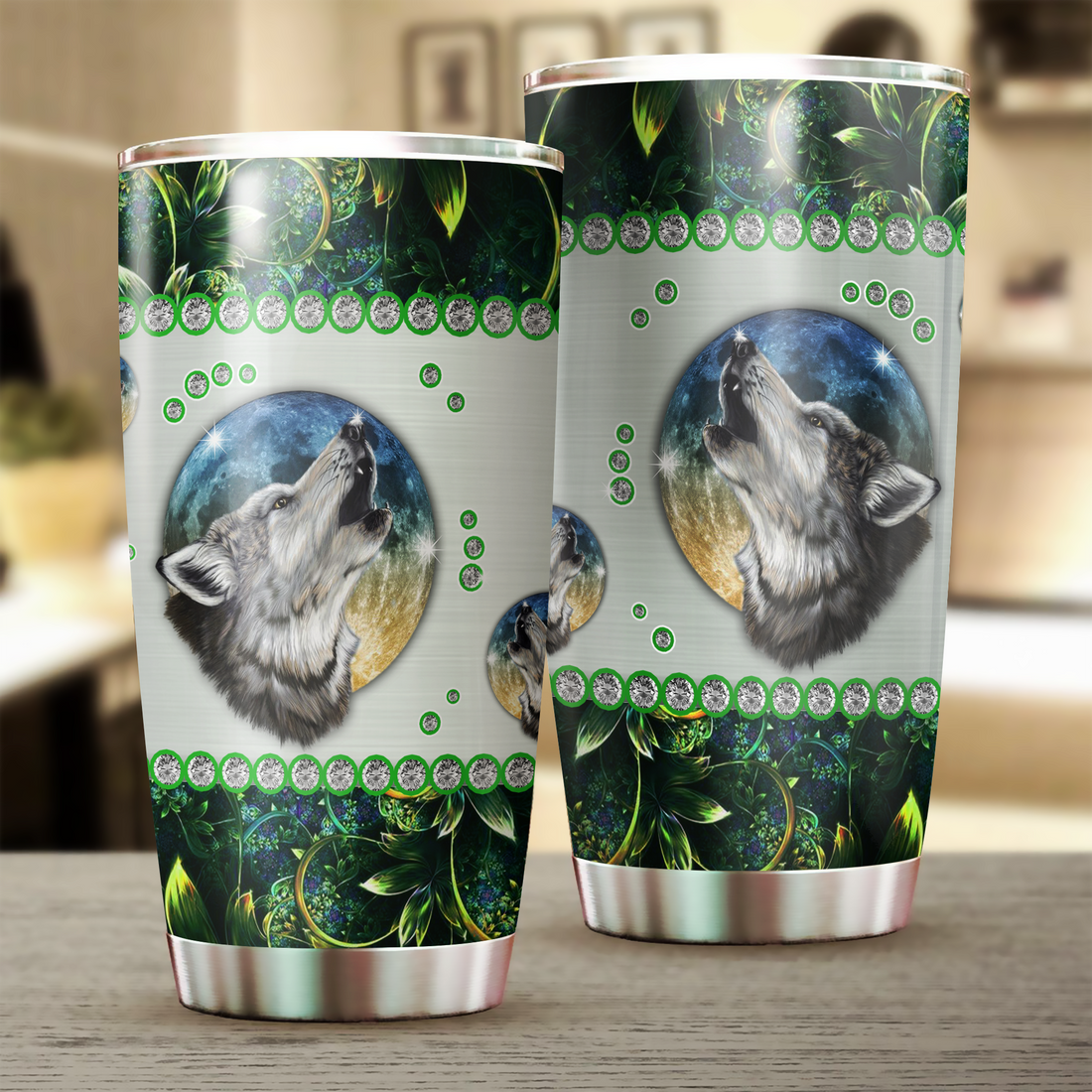 Wolf Tumbler, Gift for Wolf Lovers 20 OZ car mug cup(Best Memorial Gifts)