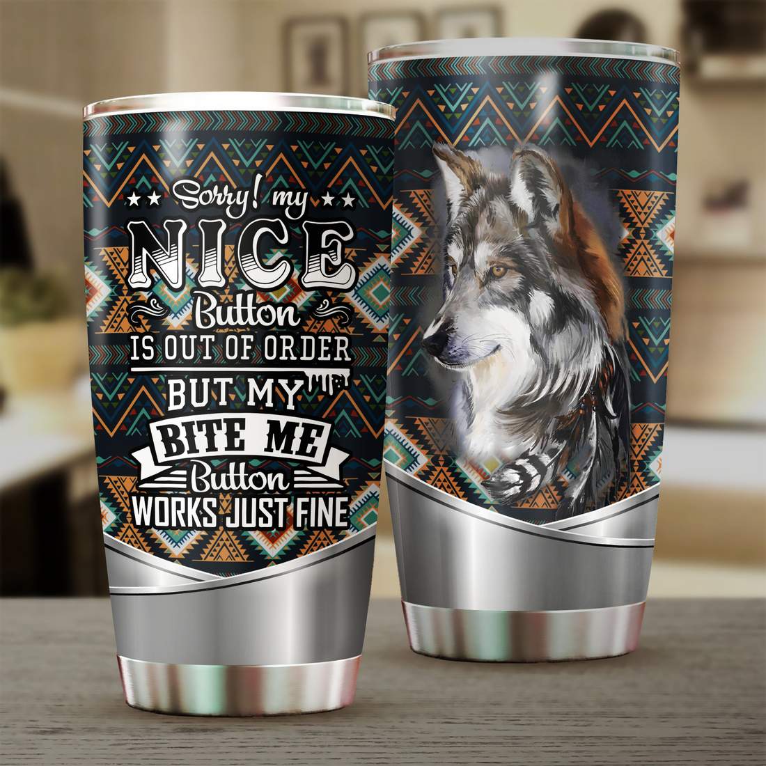 Wolf Tumbler, Gift for Wolf Lovers - TB120PA 