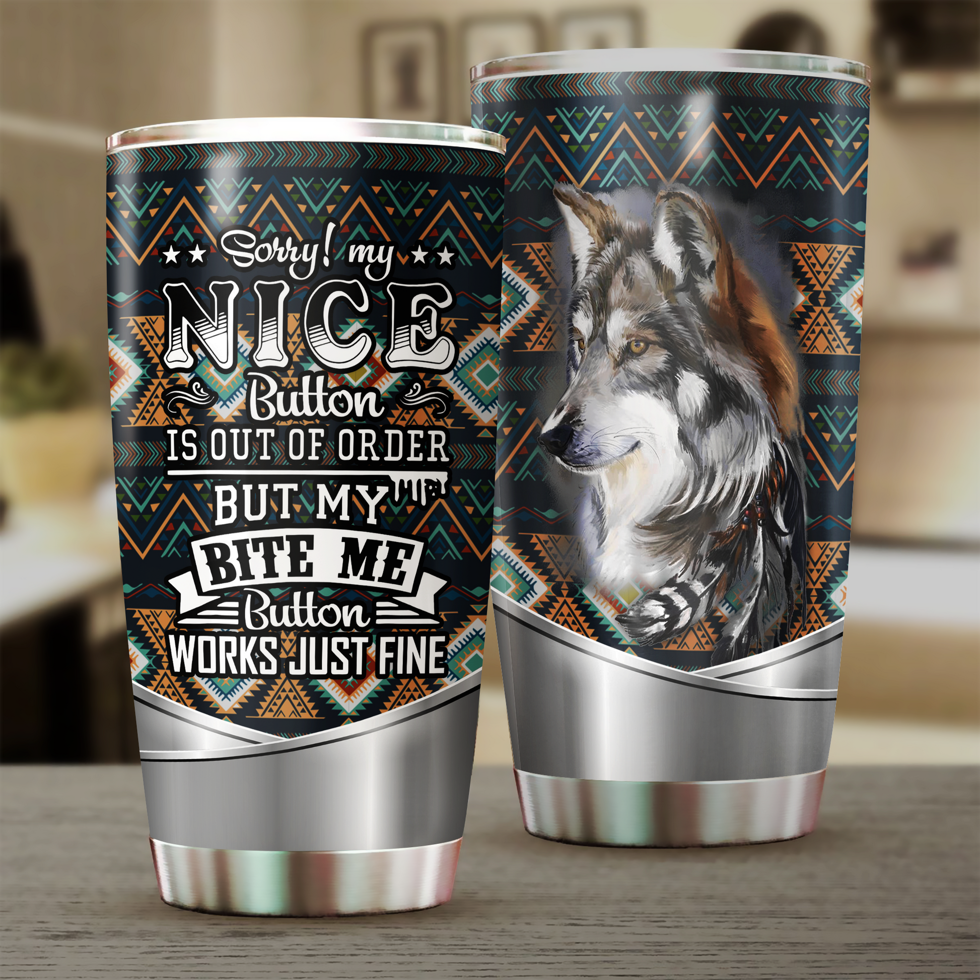 Wolf Tumbler, Gift for Wolf Lovers - TB120PA 