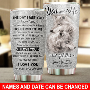 Personalized Wolf Tumbler, Personalized Gift for Wolf Lovers