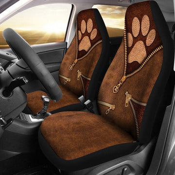 Dog Zipper LB Car Seat Covers Front Seats Protector, Universal Fit For Car, Automotive Seat Covers, Gifts For Dog Mom